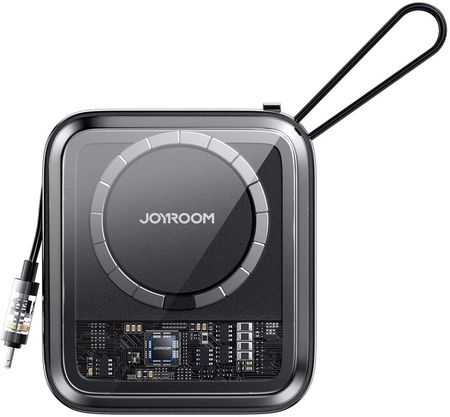 Joyroom powerbank indukcyjny 10000mAh Icy Series 22.5W z wbudowanym kablem Lightning czarny (JR-L007)