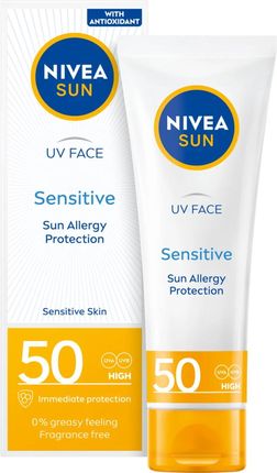 Nivea Sun Sensitive Krem Ochronny Do Twarzy Dla Skóry Wrażliwej Spf50 50 ml