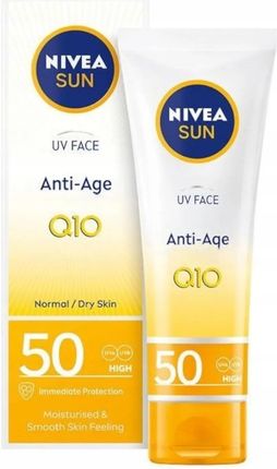 Nivea Sun Uv Face Anti Age Q10 Przeciwzmarszczkowy Krem Przeciwsłoneczny Do Twarzy Spf50 50 ml