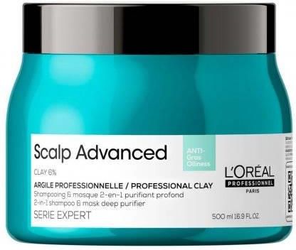 L'Oréal Professionnel Loreal Scalp Advanced Glinka Oczyszczająca 2W1 Do Tłustej Skóry Głowy 500Ml