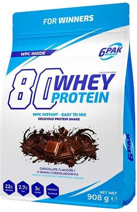 6PAK 80 Whey Protein 908g o smaku czekoladowym