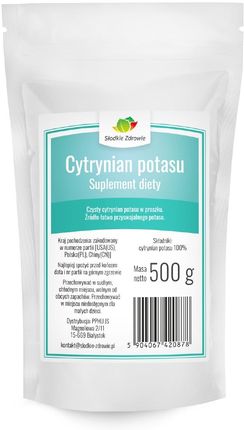 Słodkie Zdrowie Potas Czysty Cytrynian Potasu W Proszku 500g