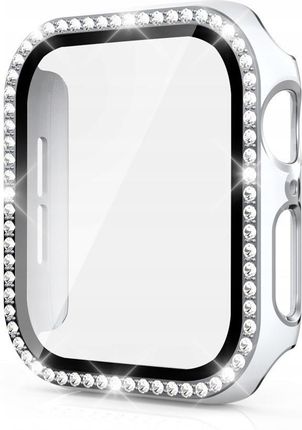 Etui Do Apple Watch 45mm Diamond Biało-Srebrne Inny