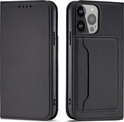 Hurtel Magnet Card Case Etui Samsung Galaxy S23 Ultra Pokrowiec Z Klapką Portfel Podstawka Czarne
