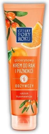 Cztery Pory Roku Krem glicerynowy do rąk i paznokci Odżywczy z olejem z rokitnika i sokiem z pomarańczy 130ml