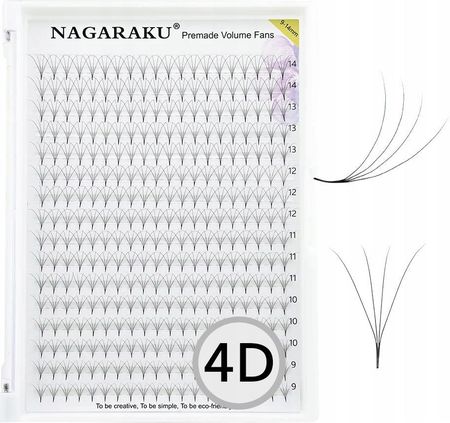 Nagaraku Rzęsy Kępki Mix 4D D 0.07 9-14Mm 320Szt.