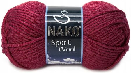 Nako Włóczka Sport Wool 100G/120M Wełna 6592 Wino