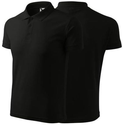 Malfini Koszulka Czarna Polo Z Logo Na Sercu I Plecach Męska Z Nadrukiem Logo Firmy 200G 203 Kolor 01 Koszulka Polo