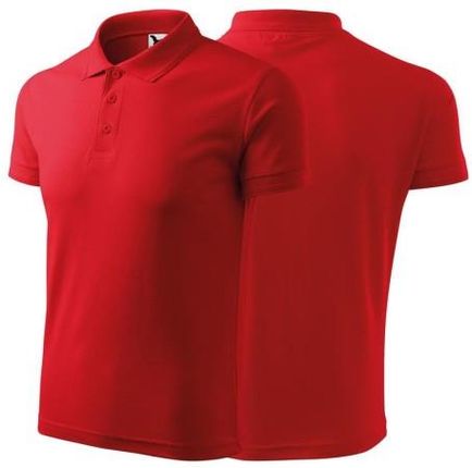 Malfini Koszulka Czerwona Polo Z Logo Na Sercu Męska Z Nadrukiem Logo Firmy 200G 203 Kolor 07 Koszulka Polo