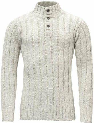 Devold Zapinany Sweter Z Norweskiej Wełny Nansen Rib Knit Grey