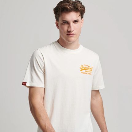Męska Koszulka z krótkim rękawem Superdry Vintage Logo Neon T-Shirt M1011478A39E – Beżowy