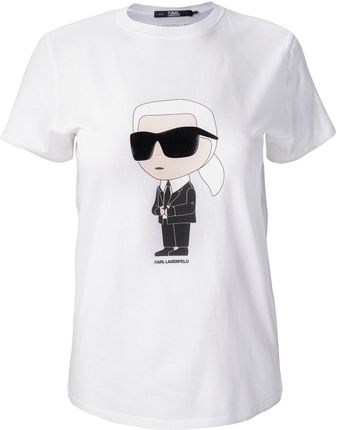 Damska Koszulka z krótkim rękawem Karl Lagerfeld Ikonik 2.0 Karl T-Shirt 230W1700-100 – Biały