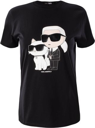 Damska Koszulka z krótkim rękawem Karl Lagerfeld Ikonik 2.0 T-Shirt 230W1704-999 – Czarny