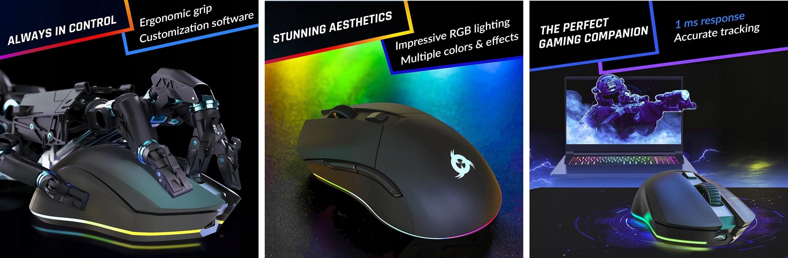 KLIM Blaze Pro bezprzewodowa mysz gamingowa RGB - Sklep, Opinie, Cena w