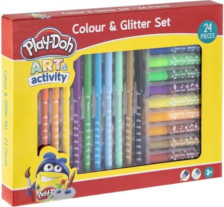 Grafix Play-Doh Kolorowe Mazaki I Brokat 24 Elementy