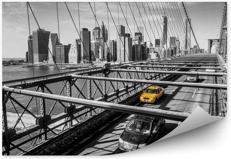 Fototapety.pl Taxi Cab Przekroczeniu Mostu Brooklynie W Nowym Jorku 250x250cm Fizelina FTNW61714883