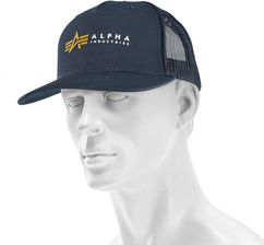 Alpha Industries Czapka Z Daszkiem Label Trucker Cap Rep Blue
