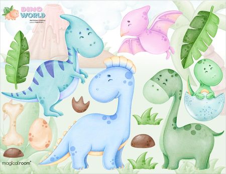 Naklejki na ścianę - zwierzęta, dinozaury dla dzieci - MagicalRoom®