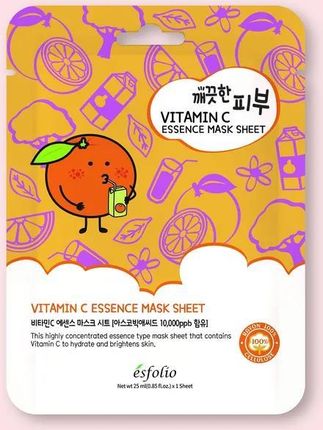 Esfolio Pure Skin Vitamin C Essence Mask Sheet Maseczka z Witaminą C 25 ml