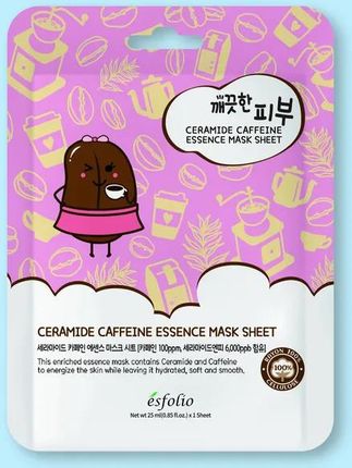 Esfolio Pure Skin Ceramide Caffeine Essence Mask Sheet Maseczka do Twarzy 25 ml