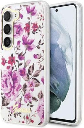 Etui Samsung Galaxy S23+ S916 Guess biały/white hardcase Flower Collection (GUHCS23MHCFWST)