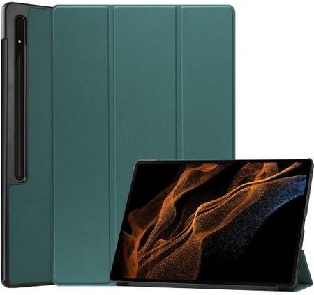 Etui Bizon Case Tab Croc do Samsung Galaxy Tab S8 Ultra, ciemnozielone