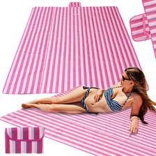 Zdjęcie Mata plażowa koc piknikowy plażowy 200x200cm różowy - Włoszczowa