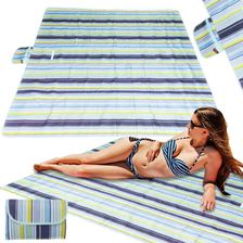 Zdjęcie Mata plażowa koc piknikowy plażowy 200x200cm niebieski - Szepietowo