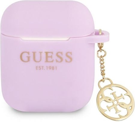 Guess 4G Charms Silicone Case - Etui Airpods (Purple)