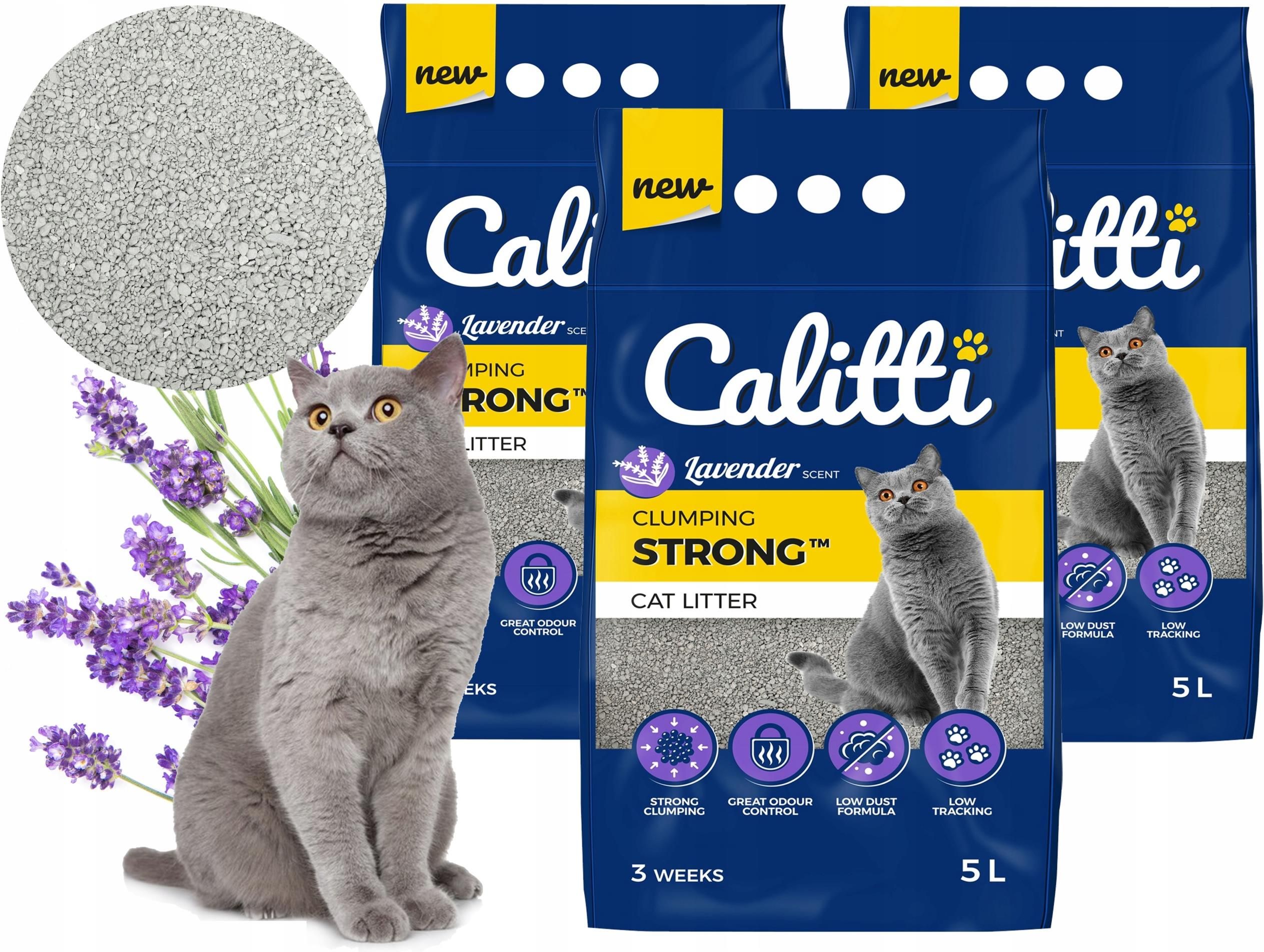 Calitti Strong Katzenstreu Unparfümiert - Bentonit Klumpstreu 2x5l Umweltfreundlich