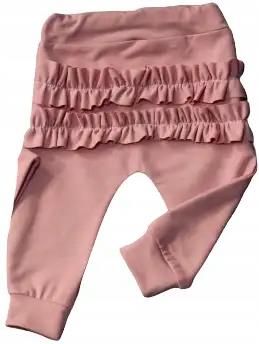 Spodnie różowe z falbanką rozmiar 134