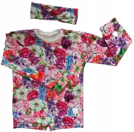 Bluza kolorowe kwiaty rozmiar 122