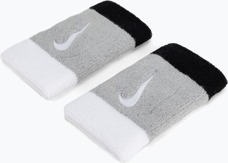 Nike Opaski Na Nadgarstek Swoosh Doublewide Wristbands 2szt. Szaro Czarne N0001586 016