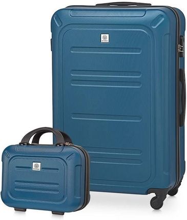 Zestaw duża walizka i kuferek BETLEWSKI niebieski ZESTAW BWA NIEBIES L