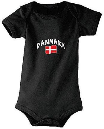 Supportershop Dziecięce Dania Dziecięce Body Baby, Czarne, 12-18 miesięcy