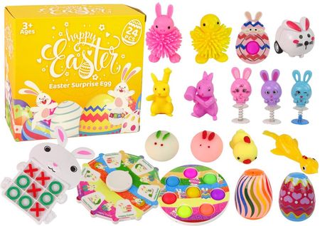 Leantoys Zestaw Zabawek Wielkanocnych Fidget Toys Antystresowe 18 Elementów