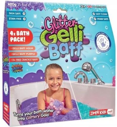 Zimpli Kids Glitter Gelli Baff Magiczny Proszek Do Kąpieli Fioletowy/Błękitny 620G