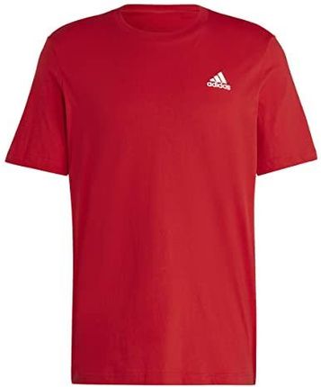 adidas, Essentials Single Jersey Embroidered Small Logo, T-shirt, lepszy szkarłatny czerwony, L, męski