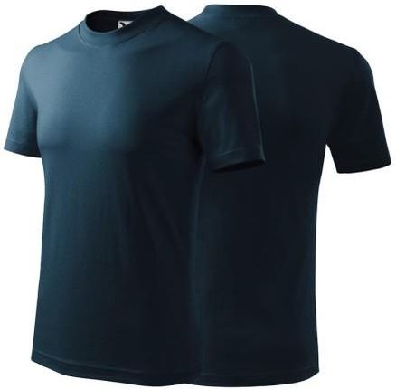Koszulka granatowa z krótkim rękawem z logo na sercu i plecach unisex z nadrukiem logo firmy 200g HEAVY110 kolor 02 koszulka krótki rękaw