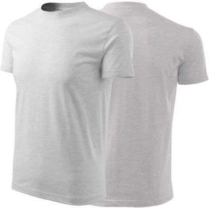 Koszulka jasnoszary melanż z krótkim rękawem z logo na sercu i plecach unisex z nadrukiem logo firmy 200g HEAVY110 kolor 03 koszulka krótki rękaw