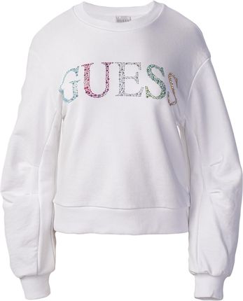 Damska Bluza Guess LS RN Colorfull Logo Sweatshir W3Gq09Kbk32-G011 – Biały