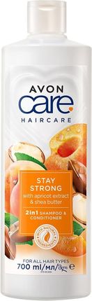 Avon Care Apricot & Shea Butter Stay Strong Szampon I Odżywka 2W1 Z Ekstraktem Moreli Masłem 700Ml