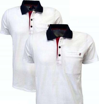 Koszulka polo meska tshirt biały 4XL