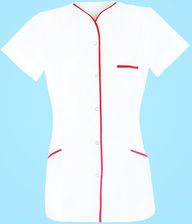 Tunika rozpinana z lamówką czerwoną 88023/WHTT/4XL Tunika rozpinana z lamówką czerwoną 88023/WHTT/4XL