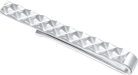 Kuzzoi Szpilka do wiązania Spinka krawata piramidy ze strukturą ponadczasowa Business w srebrze próby 925 Sterling Silver