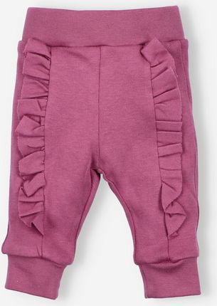 Dwuwarstwowe spodnie niemowlęce FLAMINGS z bawełny organicznej dla dziewczynki