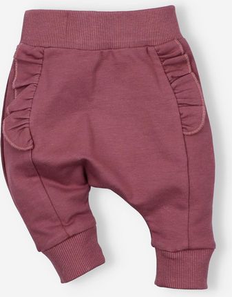 Spodnie niemowlęce dresowe FLAMINGS z bawełny organicznej dla dziewczynki