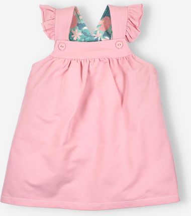 Łososiowa sukienka niemowlęca JUNGLE z bawełny organicznej