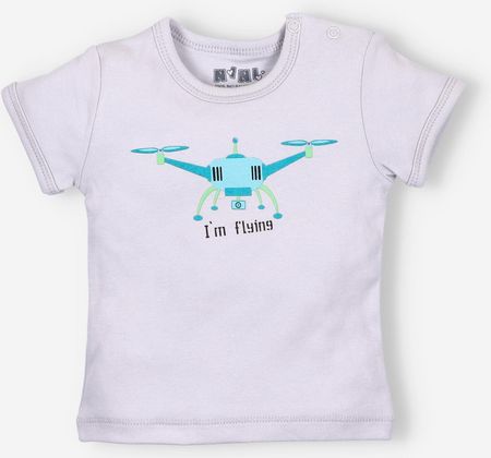 T-shirt niemowlęcy DRONE z bawełny organicznej dla chłopca