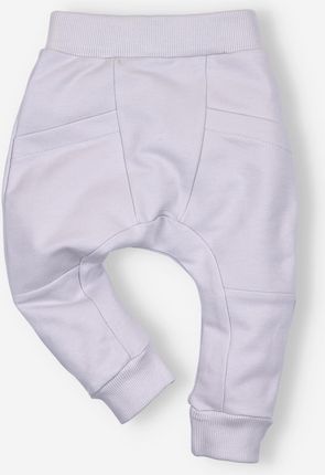 Szare spodnie niemowlęce SAWANNA z bawełny organicznej dla chłopca